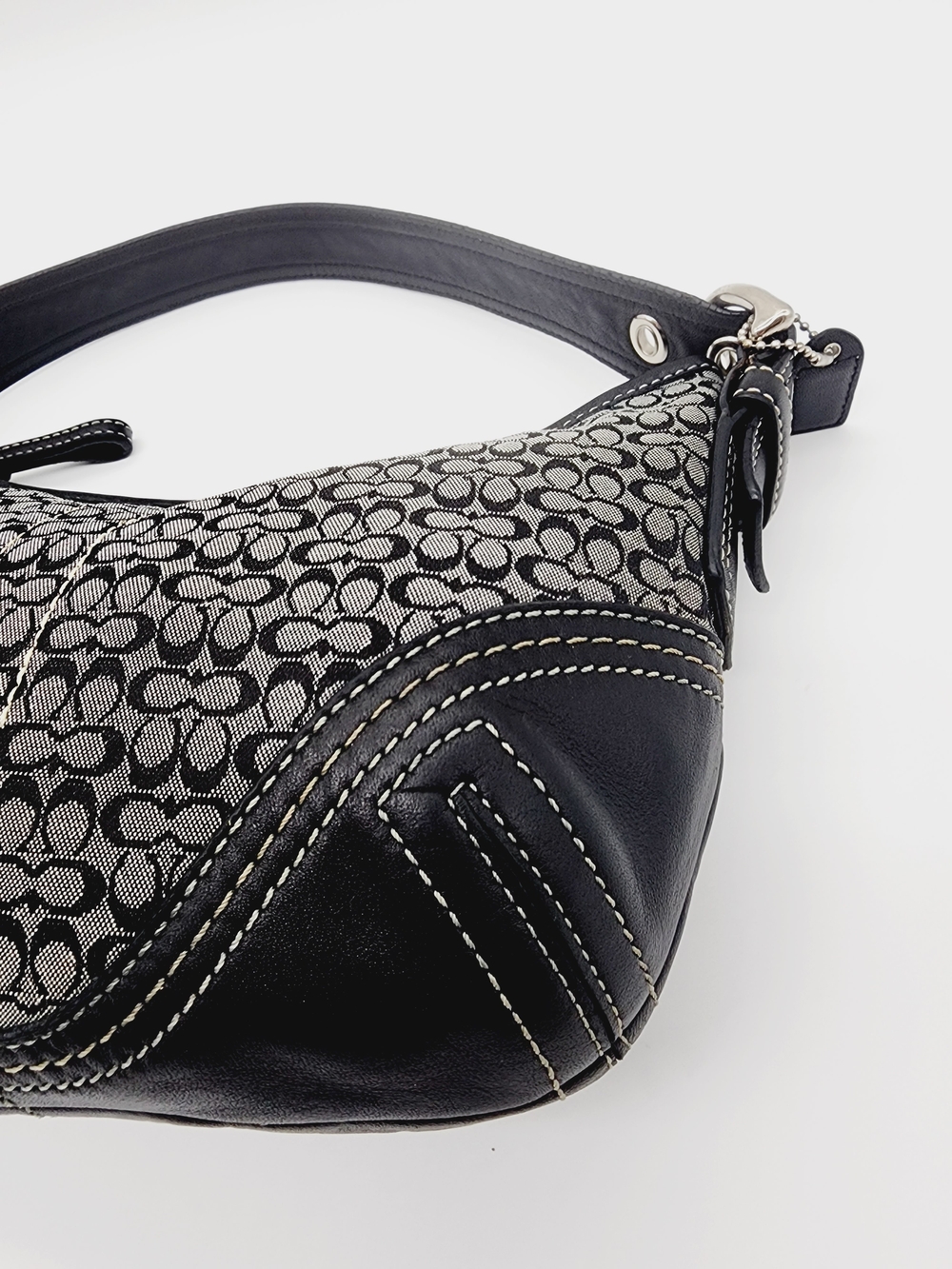 Coach 2154 Vintage Mini Hobo Signature Monogram Grey Black - Picture 12 of 16